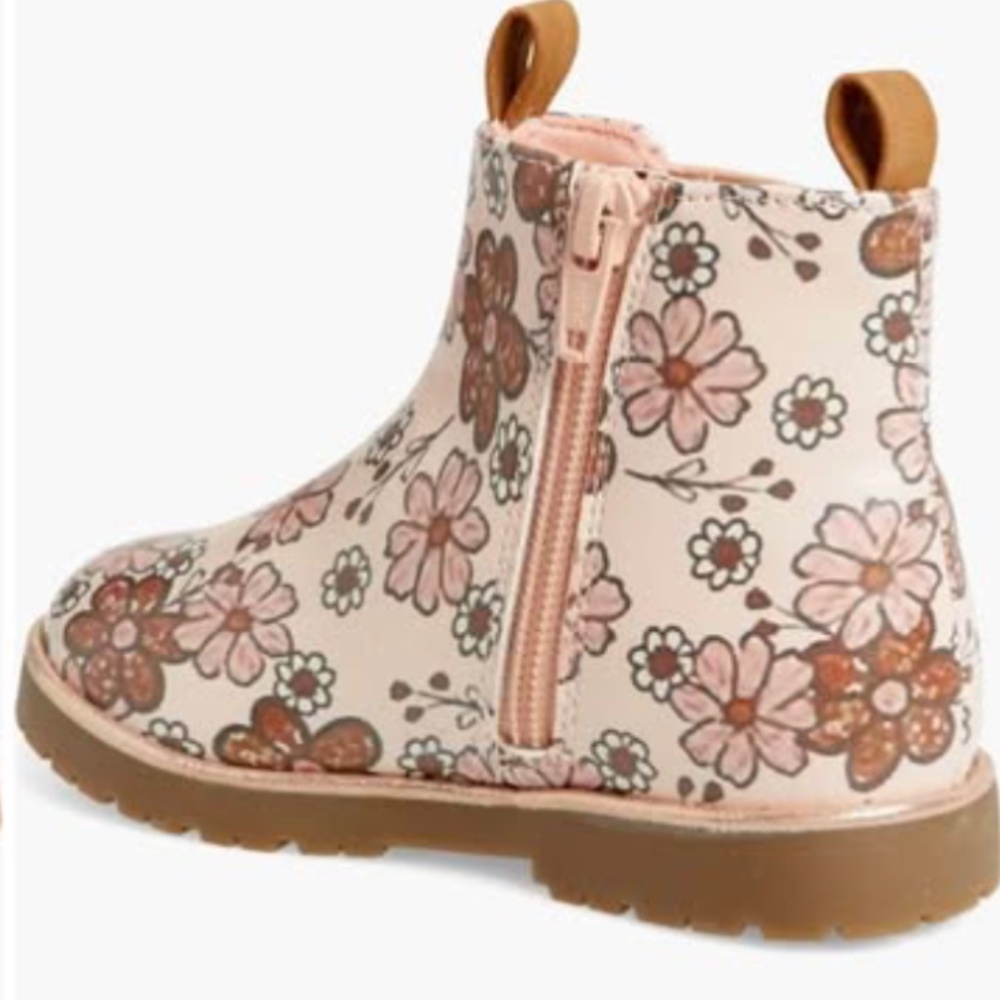 Nordstrom Jaymes Chelsea Boots in Pink Lotus Floral Combo sz 6 Toddler EUC - Picture 3 of 8